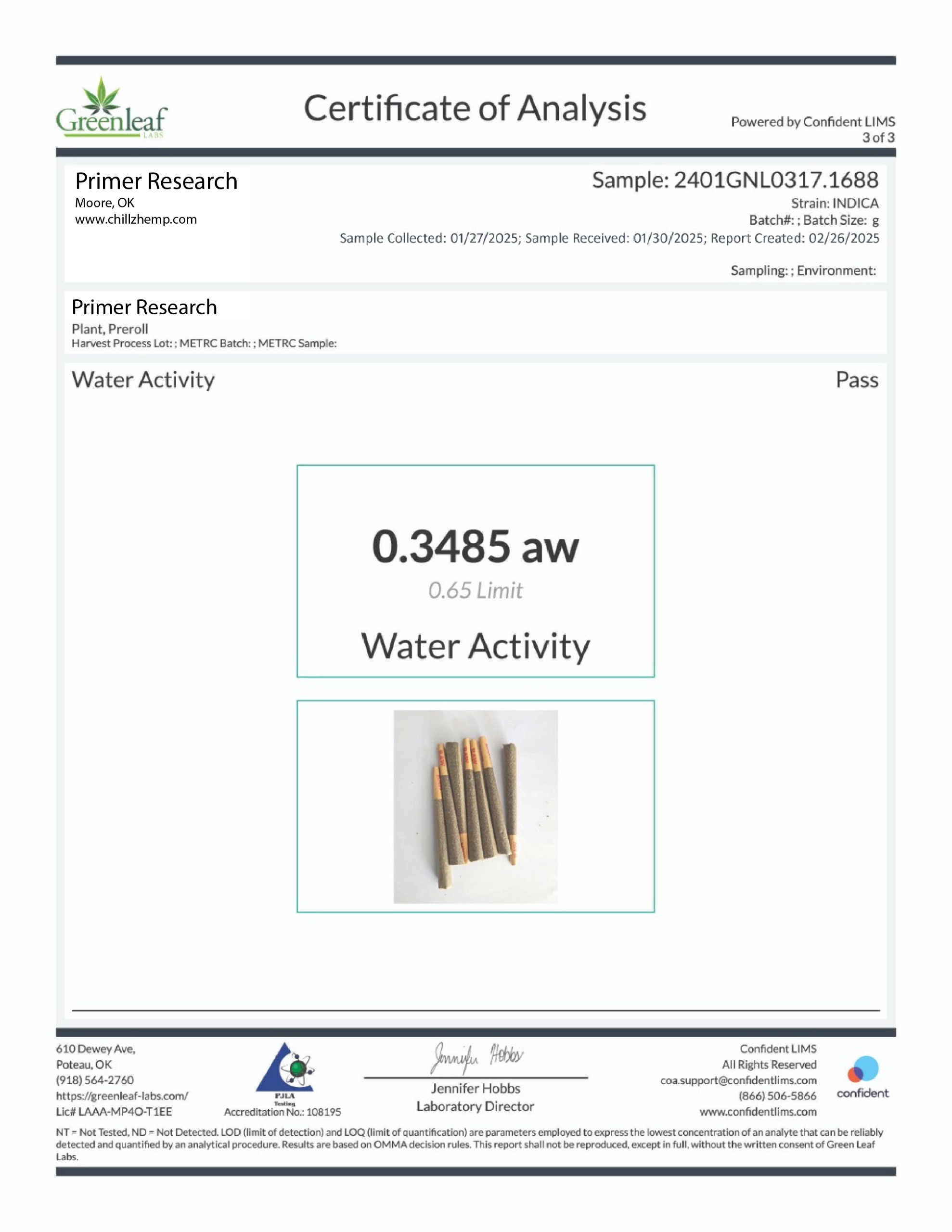 PreRoll COA 6